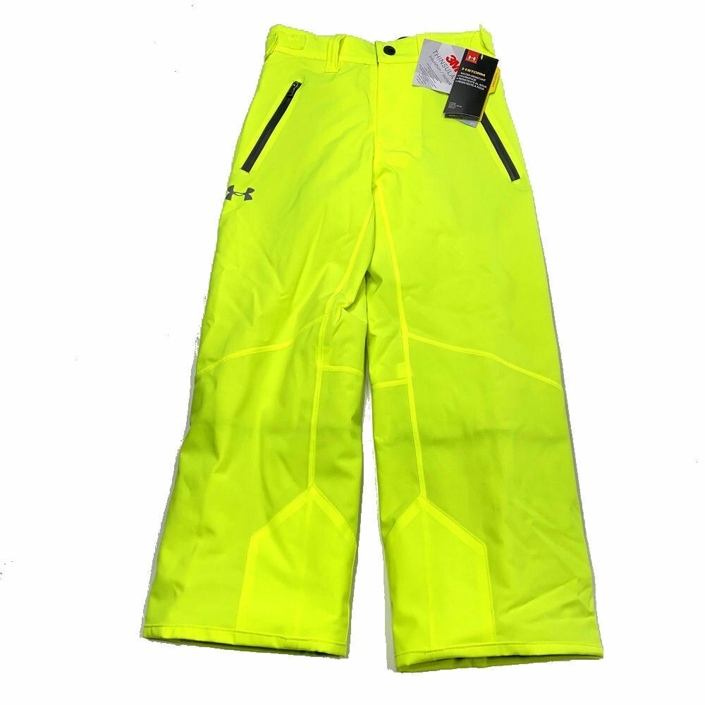 NWT Under Armour Storm 3M Insulated Snow Pants Youth S‎ YSM Yellow Ski Snowboard